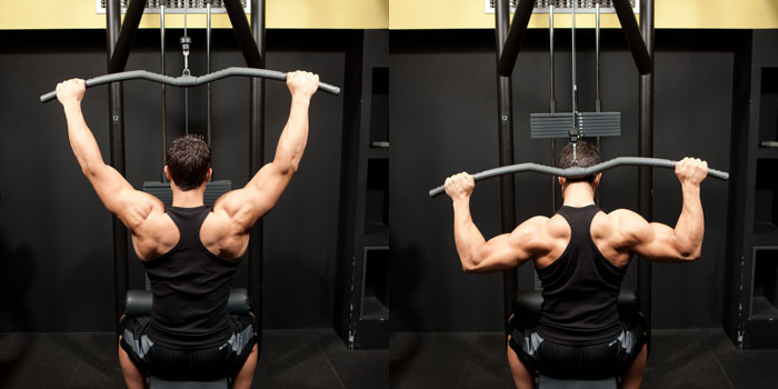 behind the neck lat pull downs